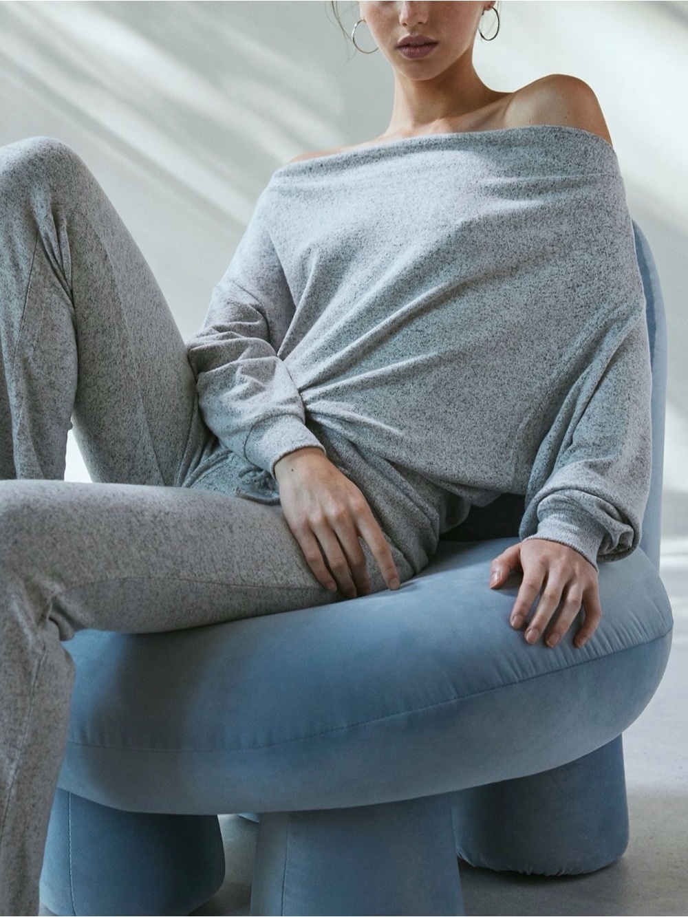 Urban Outfitters Clarity Cozy Off-The-Shoulder Top